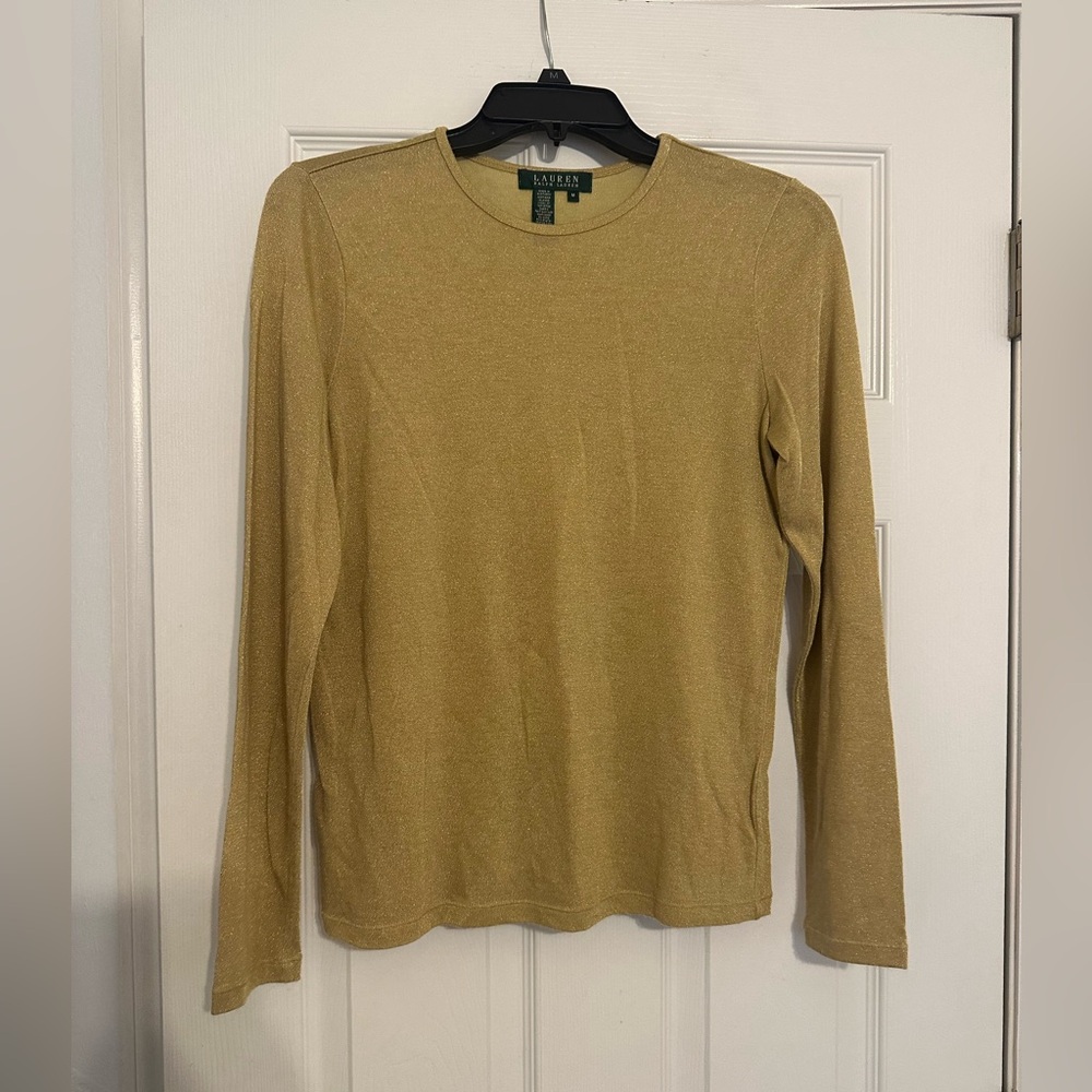 Lauren Womens Gold Crewneck